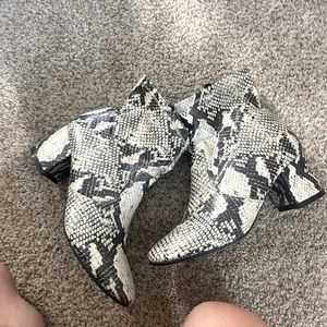 Snakeskin booties